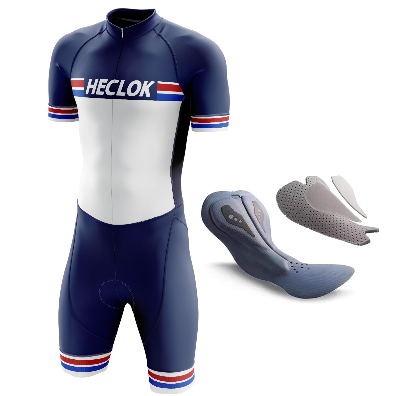 Traje de triatlón para hombre de manga corta＋Acolchado profesional de competición，diseño de triatlón，Traje de Ciclismo, Traje de Velocidad，traje de natación para bicicleta