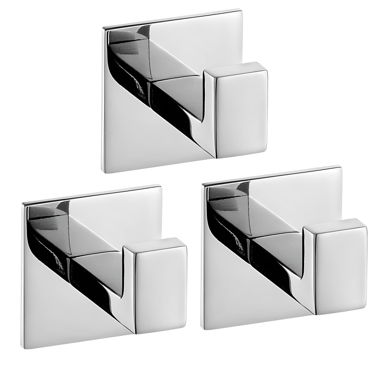 Gancho de Toalla de Acero Inoxidable 304 Cromado para Baño Gancho de Toalla Individual Colgador Autoadhesivo (3 PC)