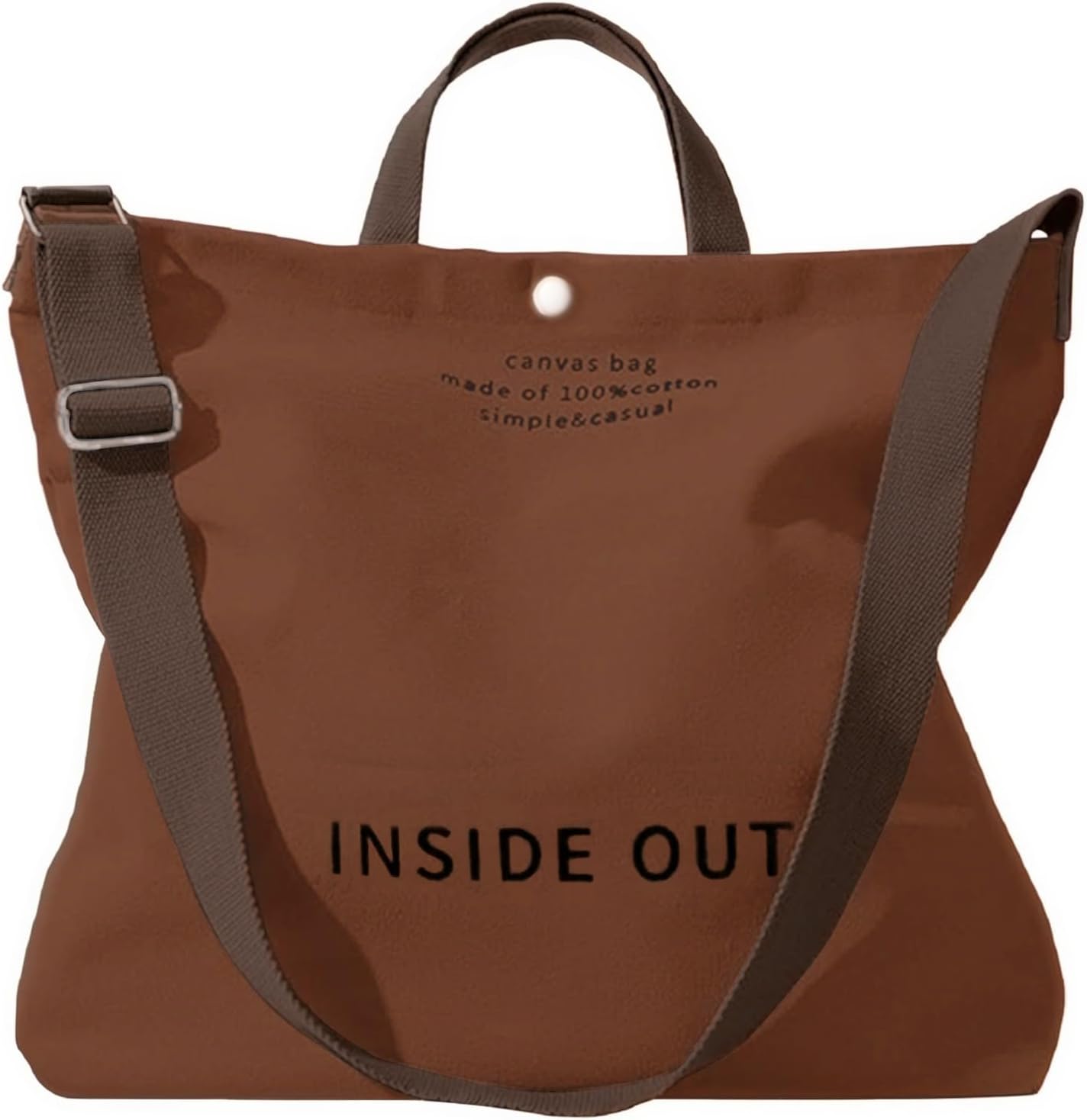 Large Canvas Tote Bag for Women inside out Bag Crossbody Shoulder Bag with Adjustable Strap for Work Travel Shopping