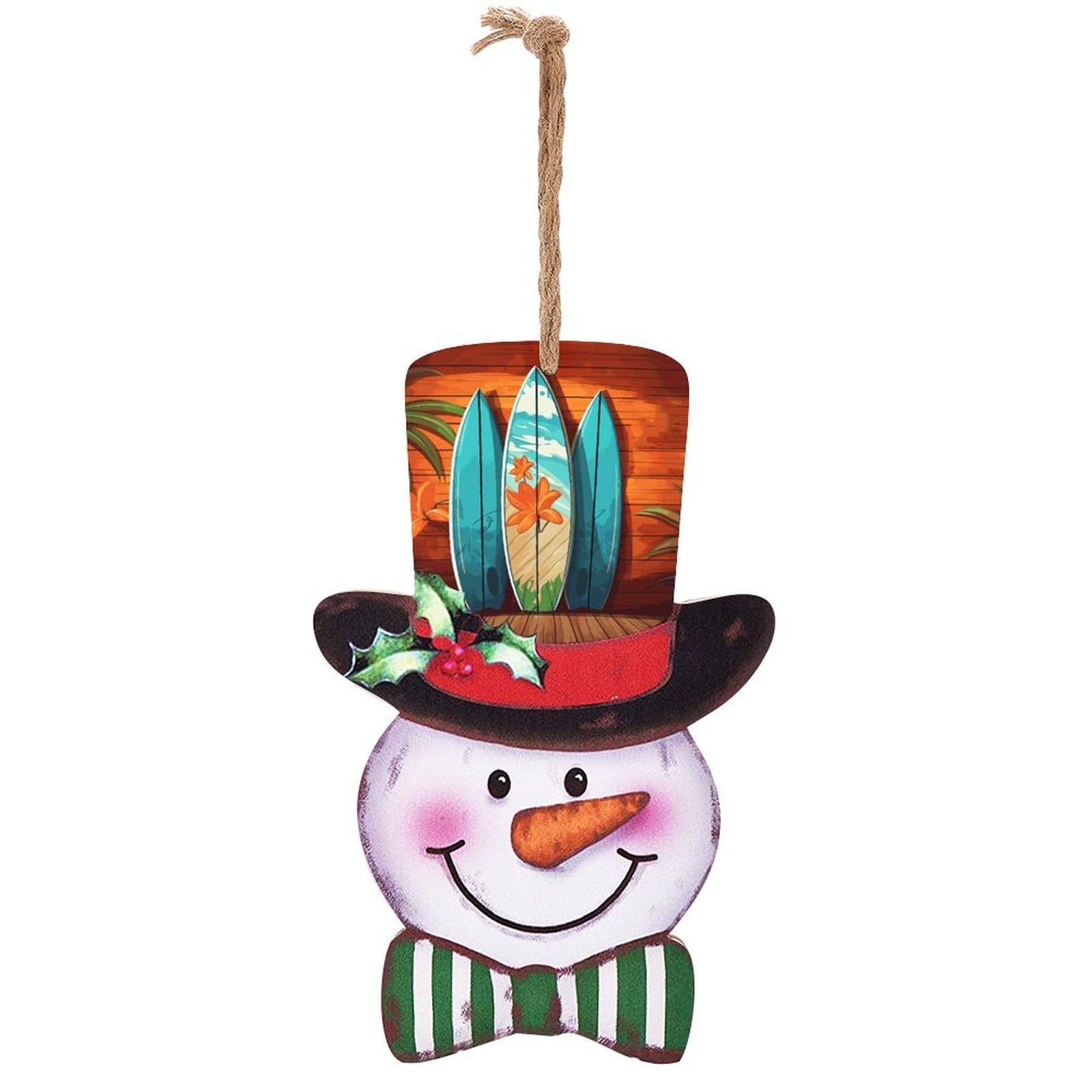 Décoration de Noël vintage pour cheminée et sapin en bois imprimé