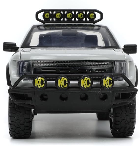 Jada Just Trucks 1:24 2011 Ford F-150 SVT Raptor Die-Cast Car & Tire Rack, Toys for Kids and Adults(Gray)