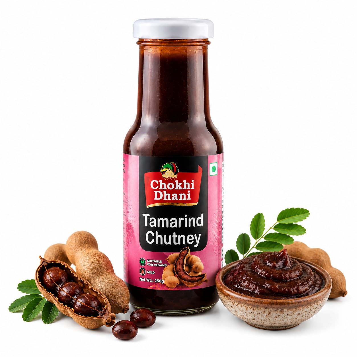 Chokhi Dhani Mint & Coriander Chutney 210g + Tamarind Chutney 250g Combo | Authentic Indian Green & Imli Chutney | Ready to Serve Dip for Chaat, Samosa, Pakora & Snacks | No Artificial Flavours 1