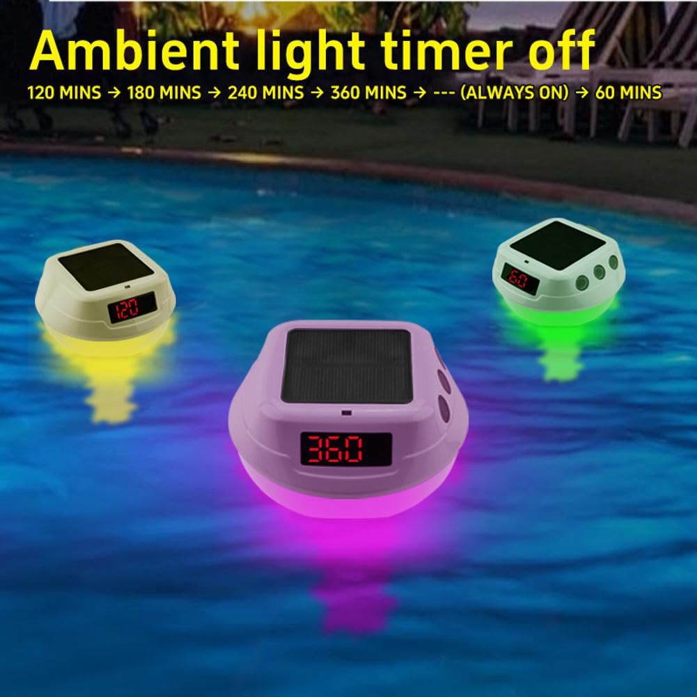 Termómetro Digital Flotante para Piscina, Fácil de Leer, con Panel Solar y Pantalla LED, Resistente Al Agua IP68 y Luz RGB, para Piscina.