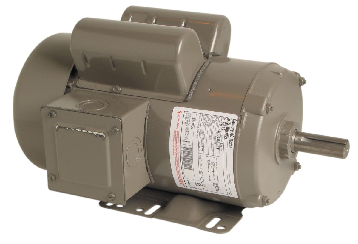 A.O. Smith C319 2 HP, 1800 RPM, 1 Speed, 230 Volts, 9.0/4.5 Amps, 1.15 Service Factor, 56HZ Frame, Manual Protector, TEFC Enclosure Farm Duty Motor