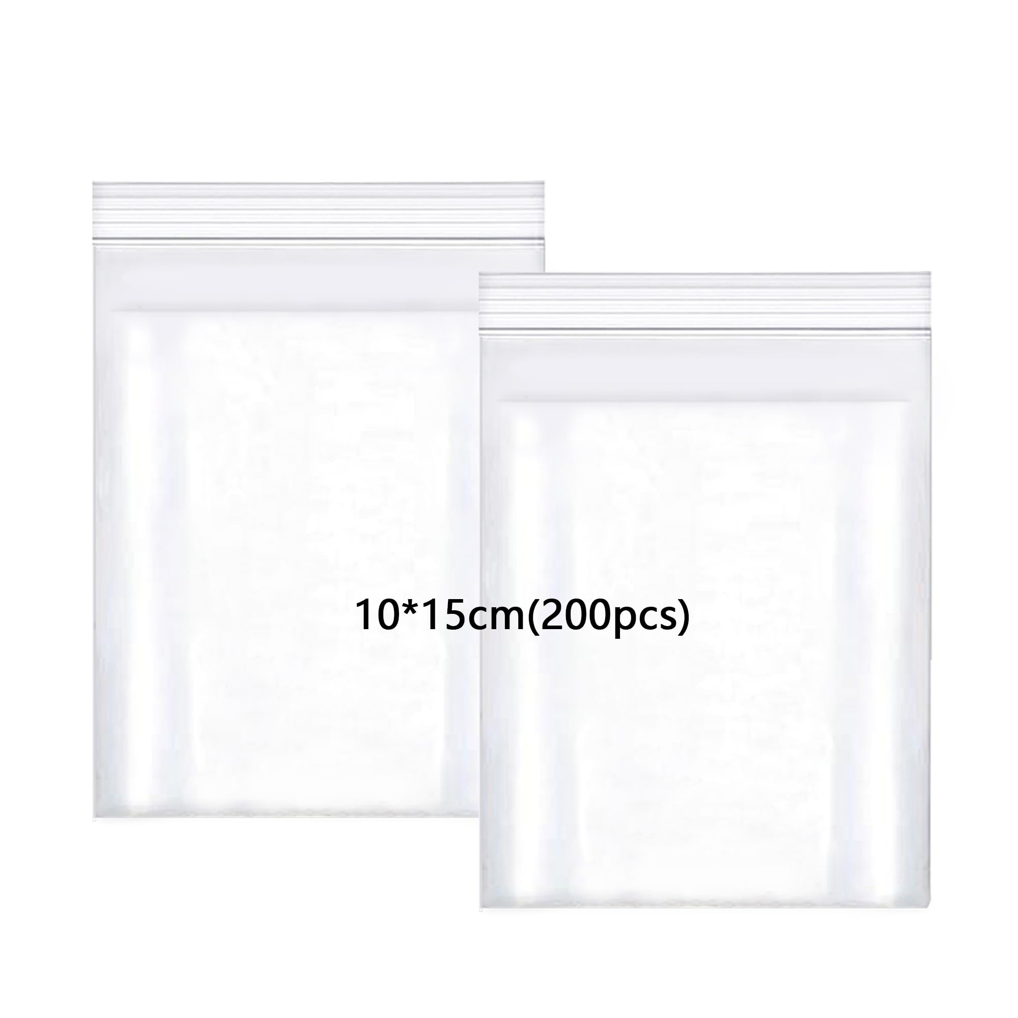 huruirui Small Plastic Bags Resealable Plastic Bags 10X15cm Grip Seal Bag for Kitchen Biscuits Nuts Jewelry Packaging Sealed Storage Pouches Mini Seal Bag 200pcs