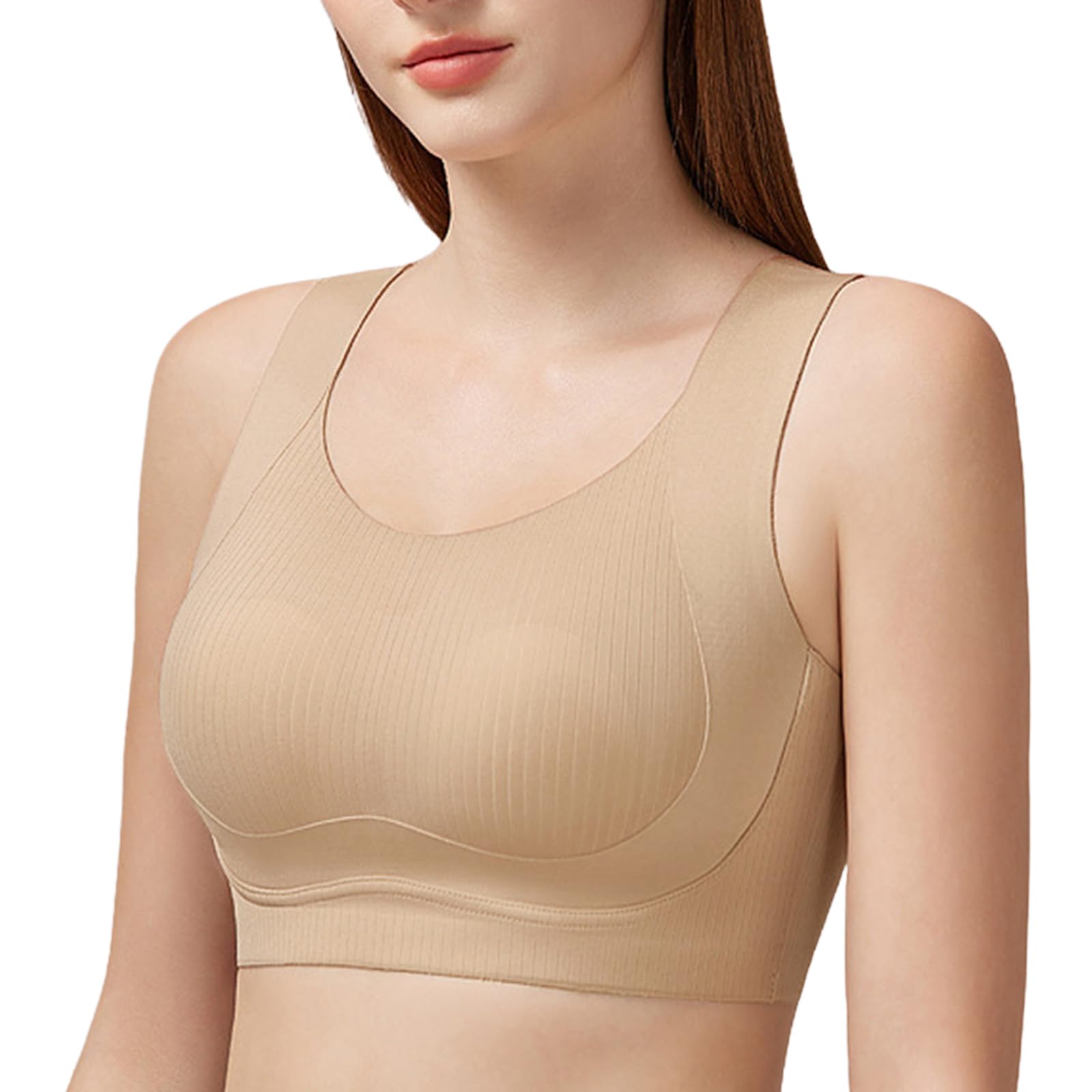 [veimia] シームレス小さく見せるブラ【肌を自由に呼吸させ・ノンワイヤー・脇高設計】ジェリーストリップ新技術でソフトサポート自然なシルエット 胸を小さく見せる 瞬間痩せて見え 垂れ防止設計で終日しっかりホールド 昼夜兼用