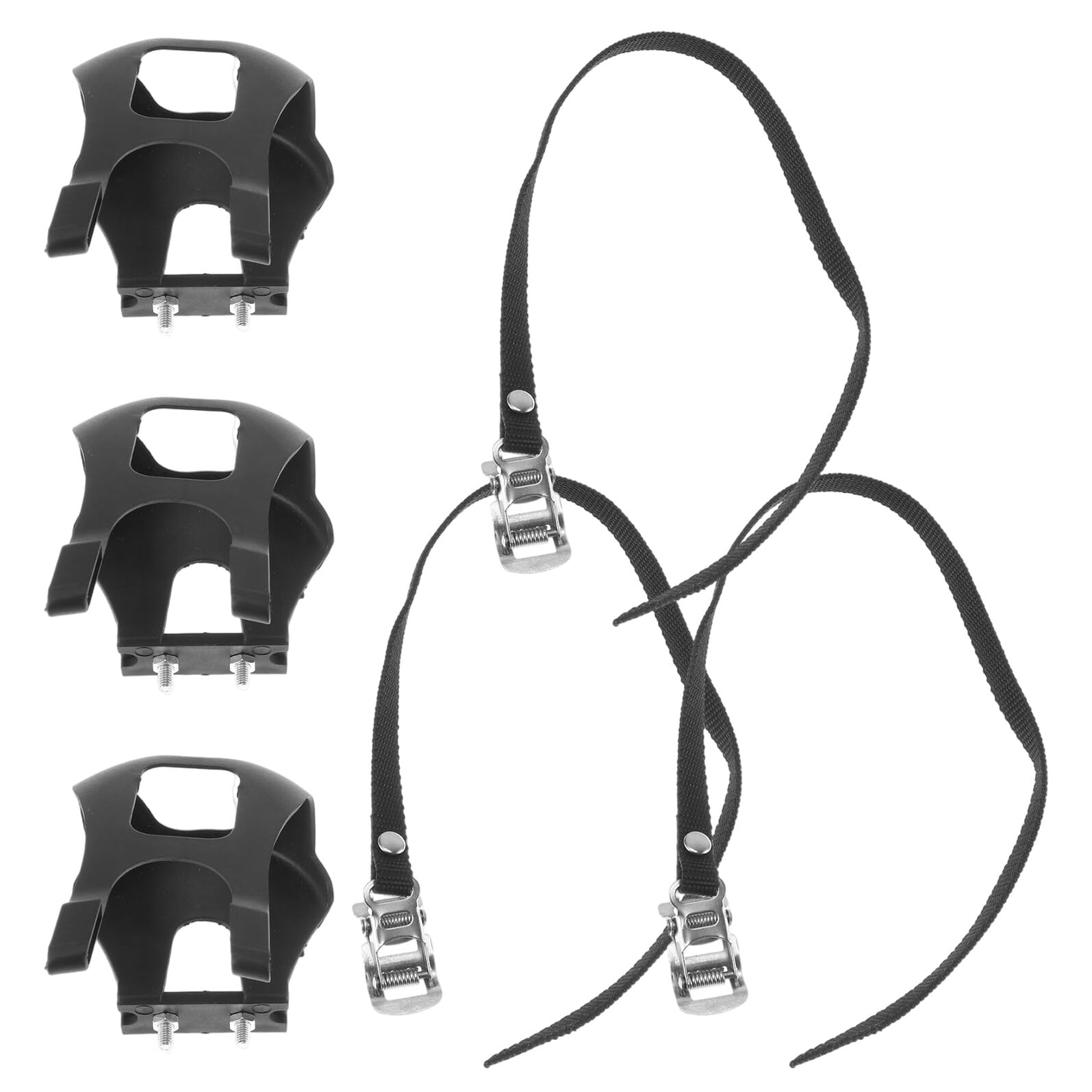 POPETPOP 6 pezzi Cinghie Pedali Bici Regolabili con Toe Clip Antiscivolo per Mountain e Road Bike Sicurezza e Comfort Ergonomico per Pedalate Stabili e Facili da Installare