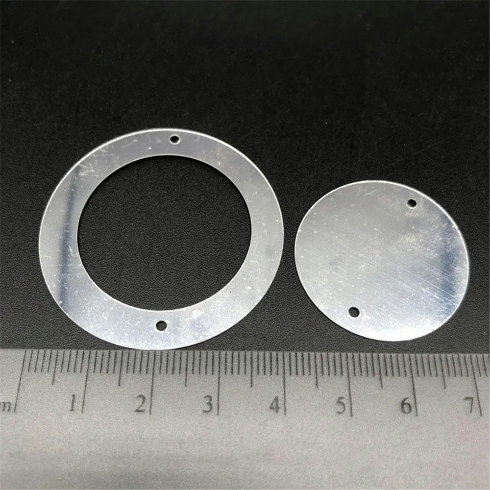 Cekiny do przyszywania, Podwójne okrągłe, płaskie, luźne cekiny z dwoma otworami do szycia i rękodzieła, wielokolorowe, 31-50 mm(42mm Silver)