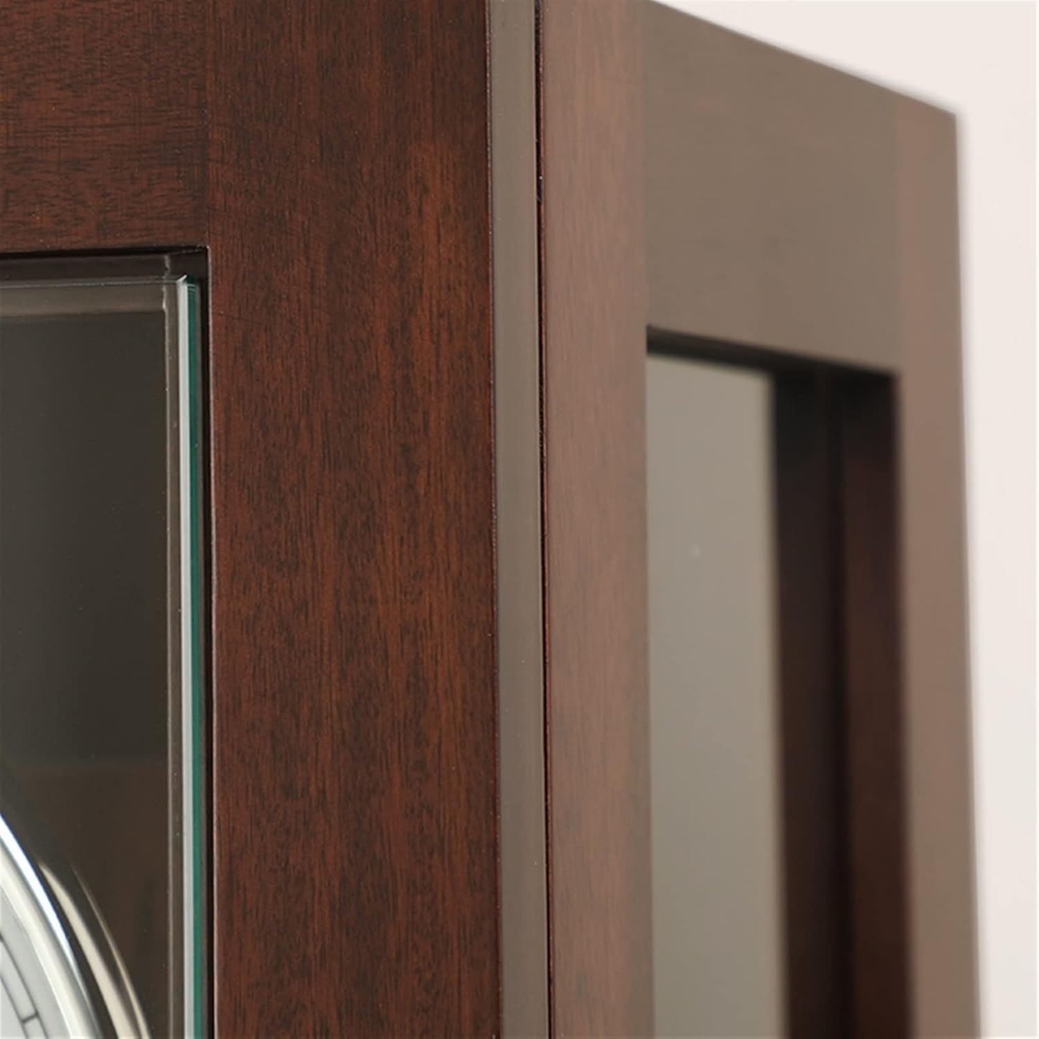 Grandfather Clock Vintage Wooden Floor Clock, Retro Lightly Distressed, Vertical Home Decor, Aged Nickel Finish Pendulum Floor Clock