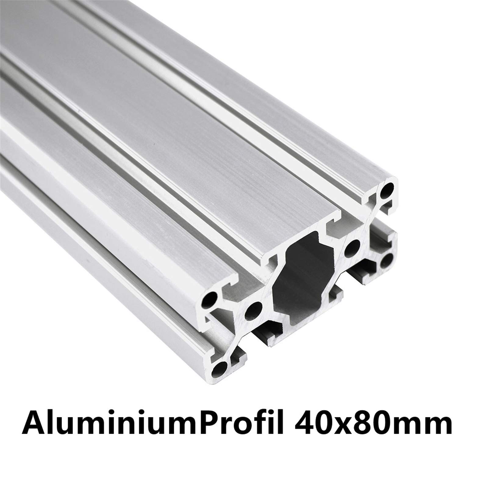 4080 600mm 1 Stück Aluminium Extrusion Profil T Typ Silber | Europäischer Standard Eloxierte Linearschiene Aluminiumprofilextrusion für DIY 3D-Drucker und CNC-Maschinen