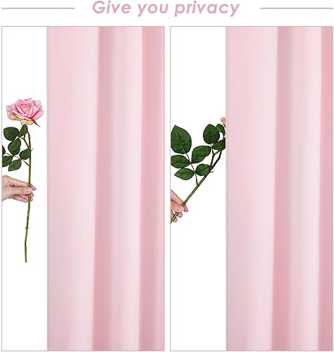 Miniatura 7 de SoarDream Cortinas de fondo rosa de poliéster, 2 paneles de 5 x 10 pies, cortinas de telón de fondo para fotografía, bodas, fiestas, baby shower,