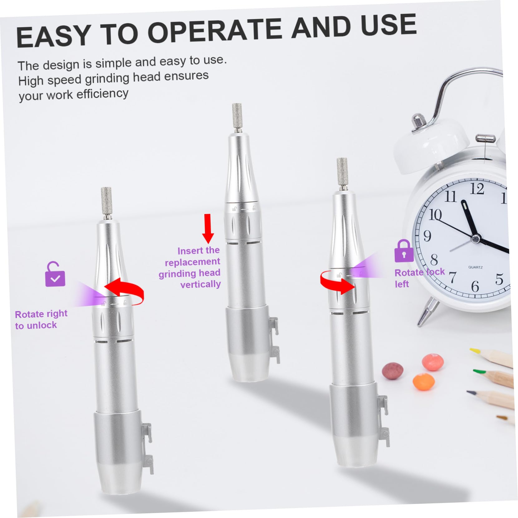 Ipetboom Penna Per Trapano Per Unghie Ricaricabile, Lima Elettrica Per Manicure e Pedicure, Strumento Per Lucidare Unghie Gel e Acriliche Usb Silenziosa Per Uso Professionale e Domestico