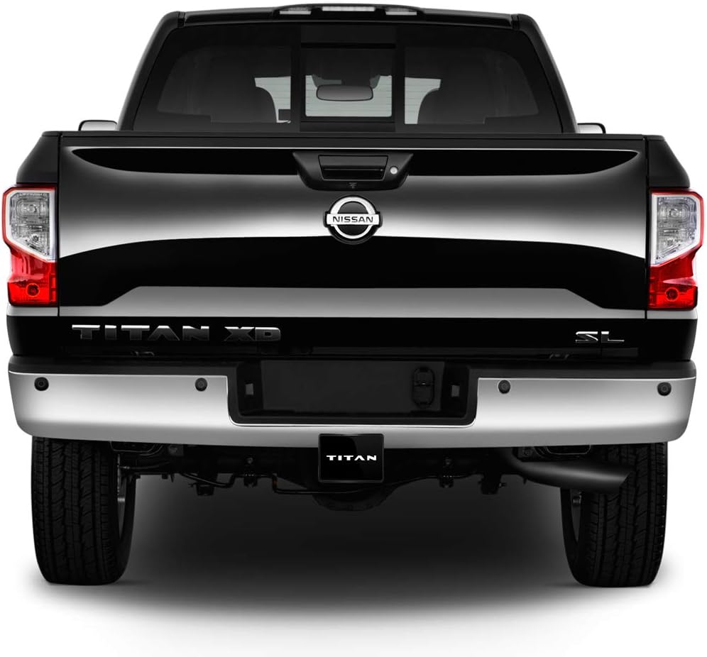 iPick Image for Nissan Titan UV Graphic Black Plate on ABS Plastic 2 inch Tow Hitch Cover - Official Licensed