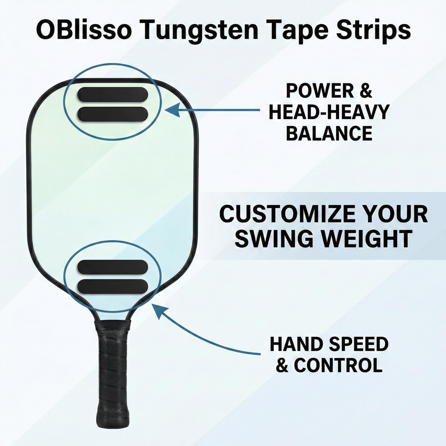 Tungsten Tape Strips for Pickleball Paddle High Density Lead-Free Weights for Power & Control Professional Pickleball Accessories Toxic Free Pickleball Lead Tape Alternative 3g x 10 Strips