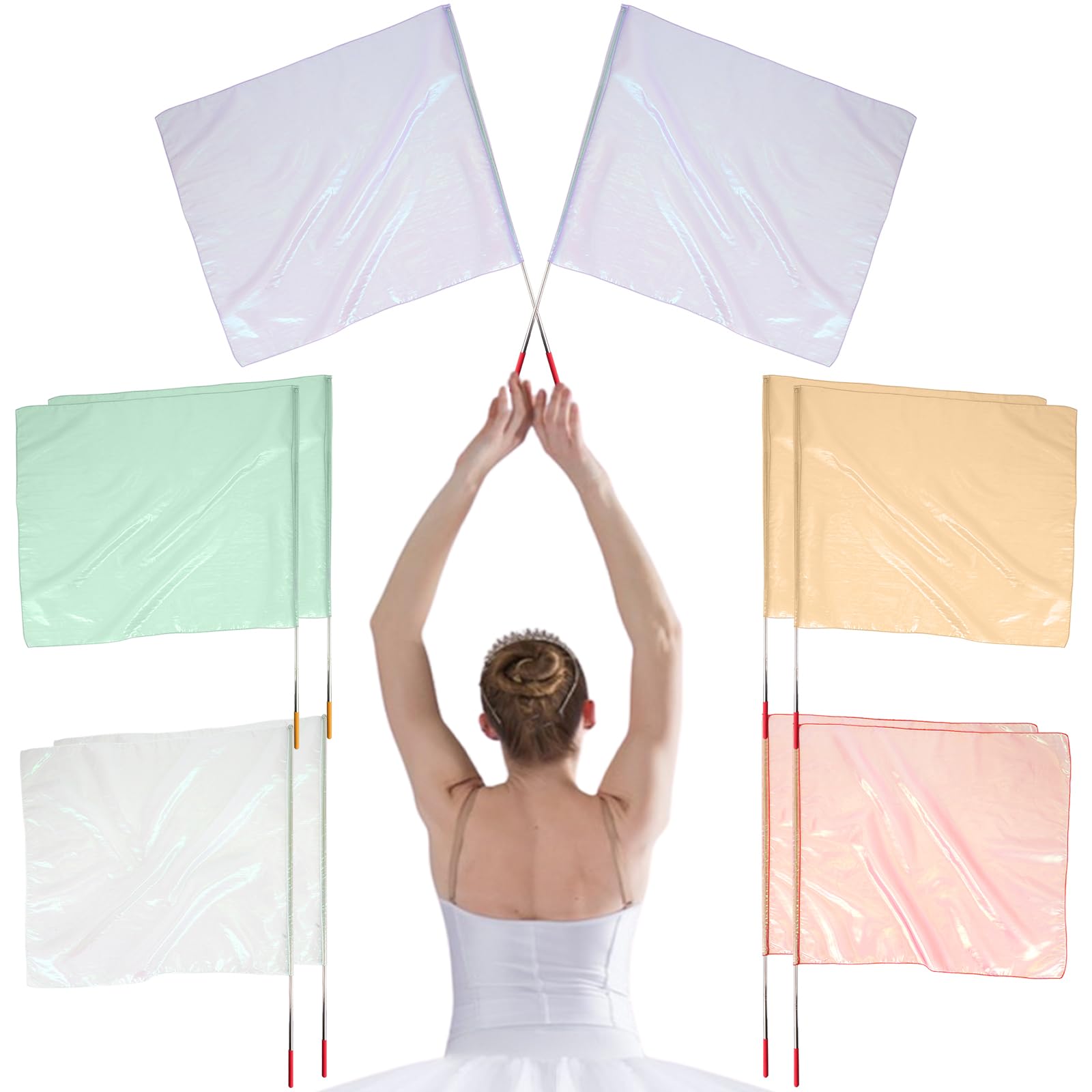 Drapeaux de danse de culte pour services religieux et pratique en plein air avec mât