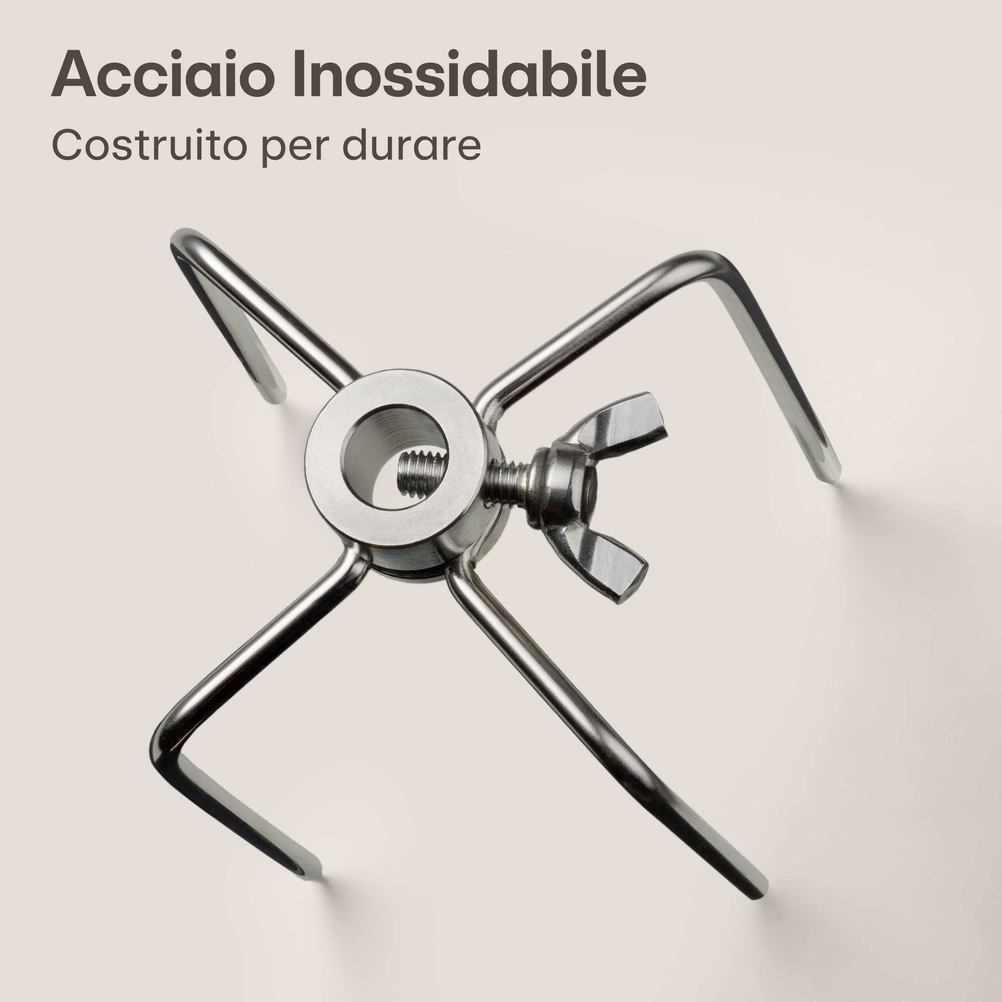 Praknu 2 Morsetto per Spiedo da Girarrosto 12mm - Forchettone Fermacarne da Arrosto Acciaio Inox - Fissaggio della Carne - Lavabile in Lavastoviglie