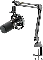 Vista 10 de MAONO PD200W Micrófono inalámbrico híbrido para podcast para PC, micrófono USB dinámico XLR con soporte de escritorio, software, cancelación