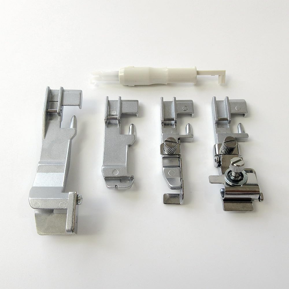 4 Overlock Feet & Needle Threader for Singer 14N655,14N555,14N554,S14-78