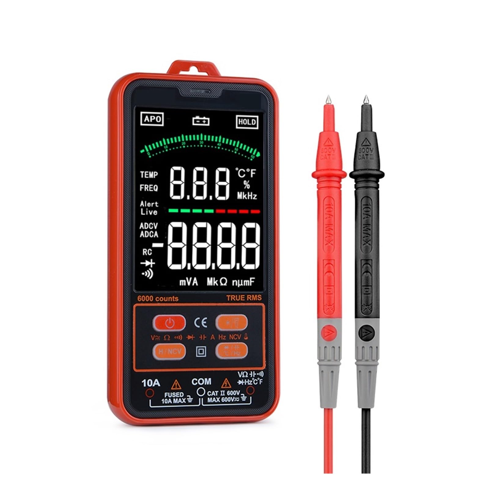 Inteligentny Multimetr Cyfrowy Profesjonalny Automotive Teste 1000V AC DC Ohm Pojemnościowy Tester Temperatury Szybko Dokładnie Łatwy Odczyt(HT126B)
