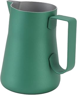 Qukaim Jarra de vapor para café, jarra de espuma de acero inoxidable de 550 ml, jarra profesional multiusos de grado alimenticio, color verde