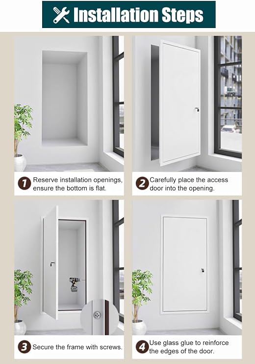 Kilitlenebilir Beyaz HVAC Kanal Erişim Paneli - Sıhhi Tesisat, Kablolama ve Elektrik için Alüminyum Muayene Kapısı Kapağı - İç Mekan Tavan Arası Erişim Kapağı (18x28 inç / 45x70 cm)