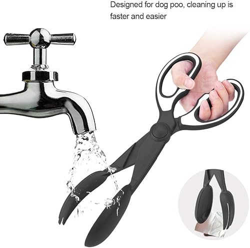 Miniatura 7 de Paca para mascotas, pinzas para caca, diseño duradero con tres colores brillantes para perros para limpiar perros (negro)