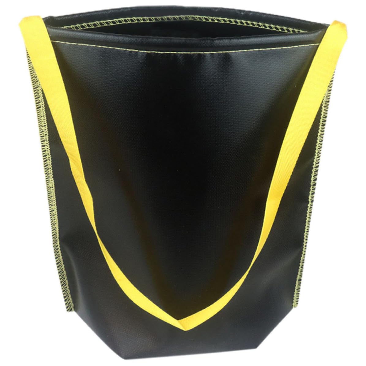 Mikikit Feuerfester mit Griffdesign Aufbewahrungsbeutel aus Nylon und Silikon Großer Kapazität in Schwarz für Grillkohle und Outdoor Einsätze