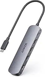 Anker Hub USB-C(5 em 1), HDMI 4K@30Hz com Entrega de Energia Máxima de 100W, Portas de Dados USB-C e USB-A, Compacto e Estiloso para MacBook, Dell XPS e mais (Carregador Não Incluído)
