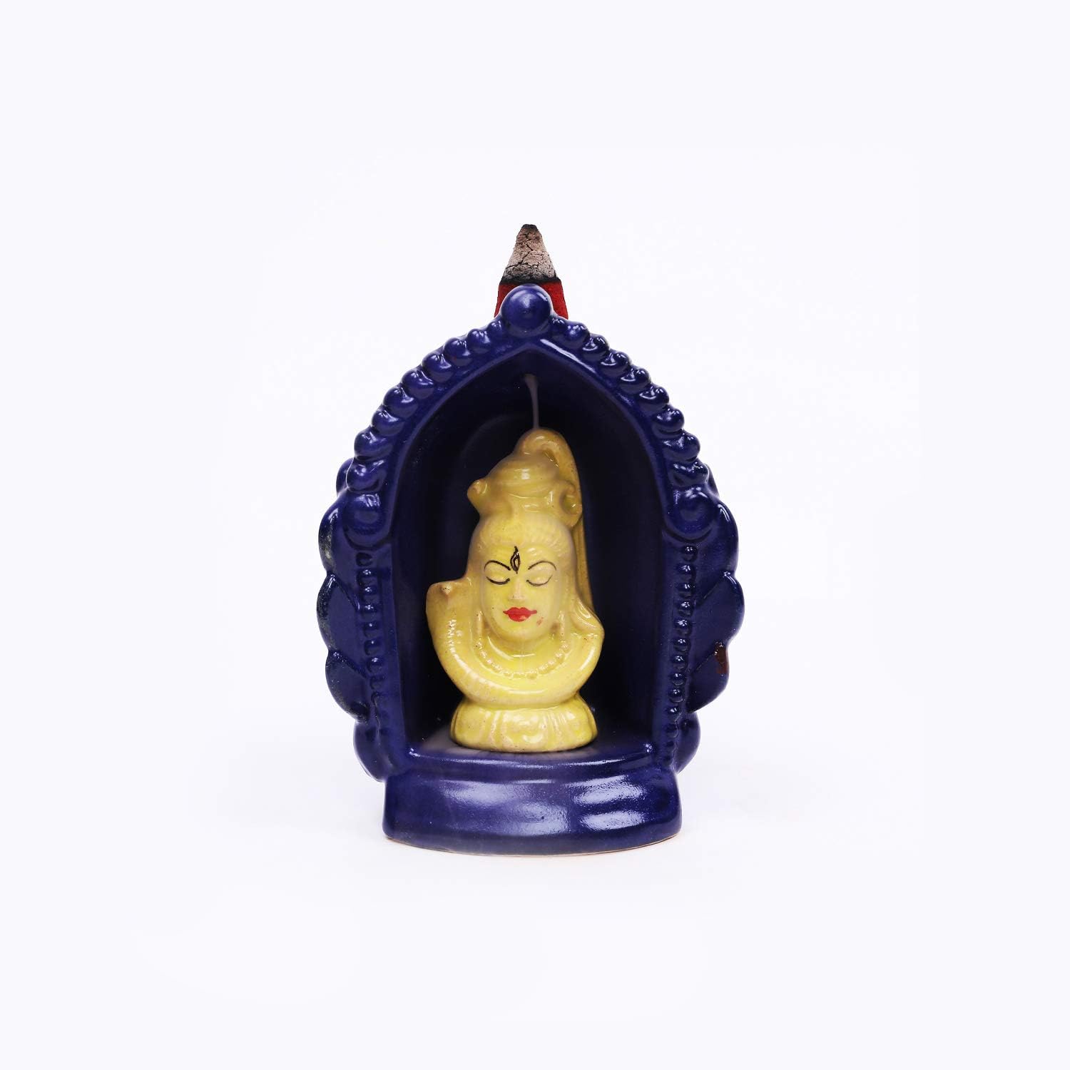 Ratash Ceramic Burner with Shiv Backflow Incense Holder (with 12 Incense Sticks)