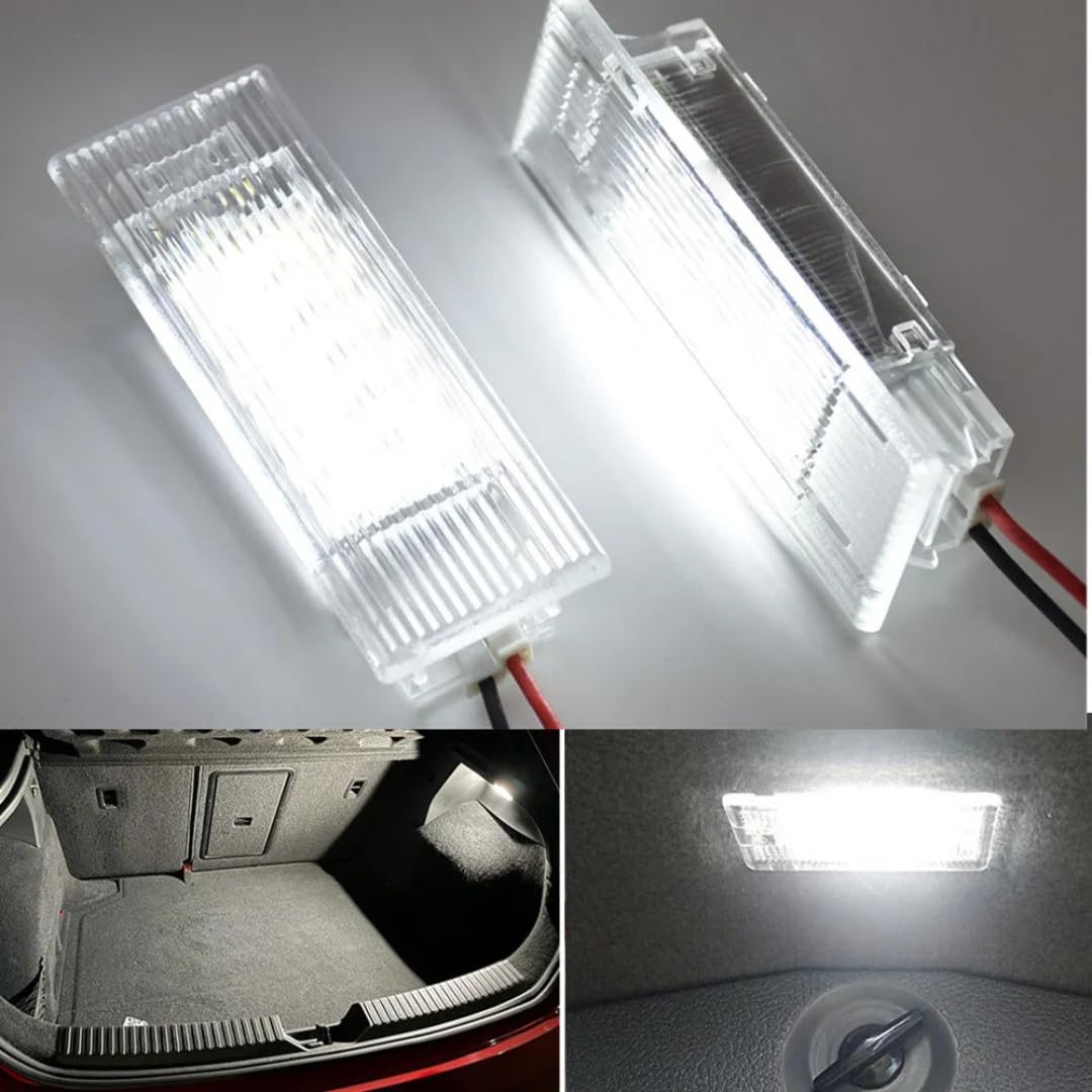 Oświetlenie Bagażnika dla BMW F20 F21 F30 F31 F32 F15 X1 X4 X5 X6 1/2/3/5/7 Series, 2 szt. lampek oświetlenia przestrzeni na nogi w bagażniku samochodu
