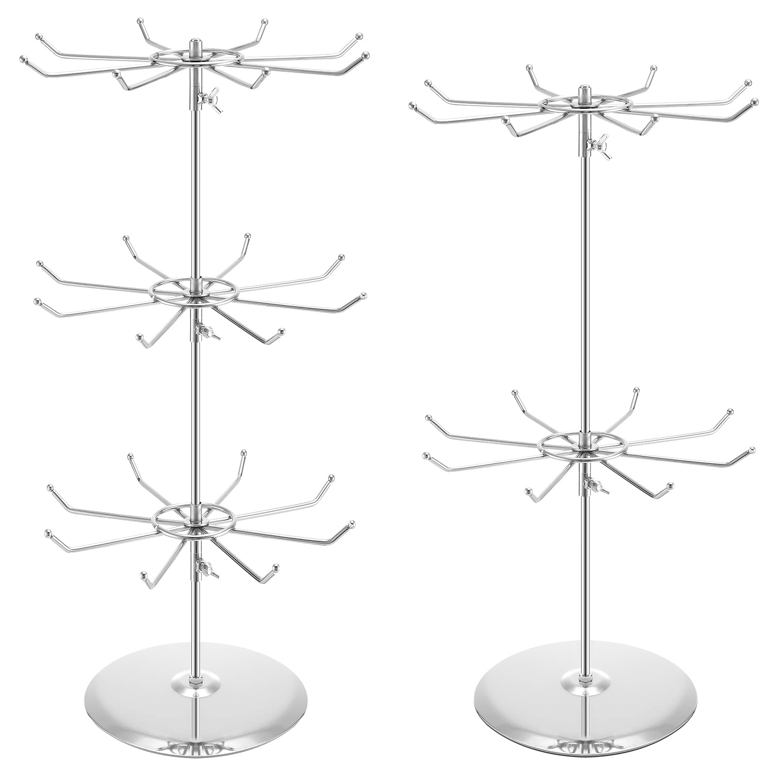 Marsui Rotating 2 Tier Display Rack Adjustable 3 Tier Retail Display