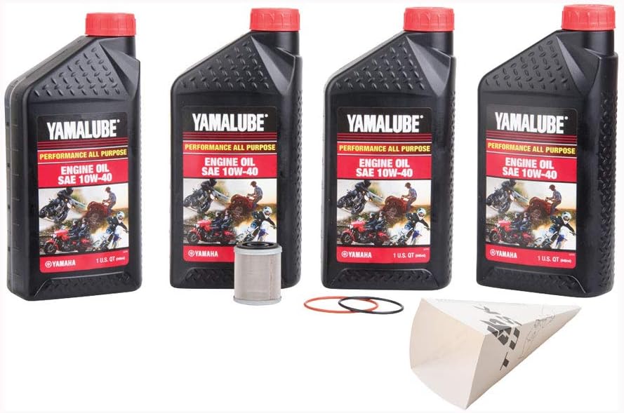 Tusk 4-Stroke Oil Change Kit Yamalube All Purpose 10W-40 Compatible with Yamaha Big Bear 2x4 350 1996-1999/Big Bear 400 2000-2006/Kodiak 400 1993-1999/Wolverine 350 1995-2005