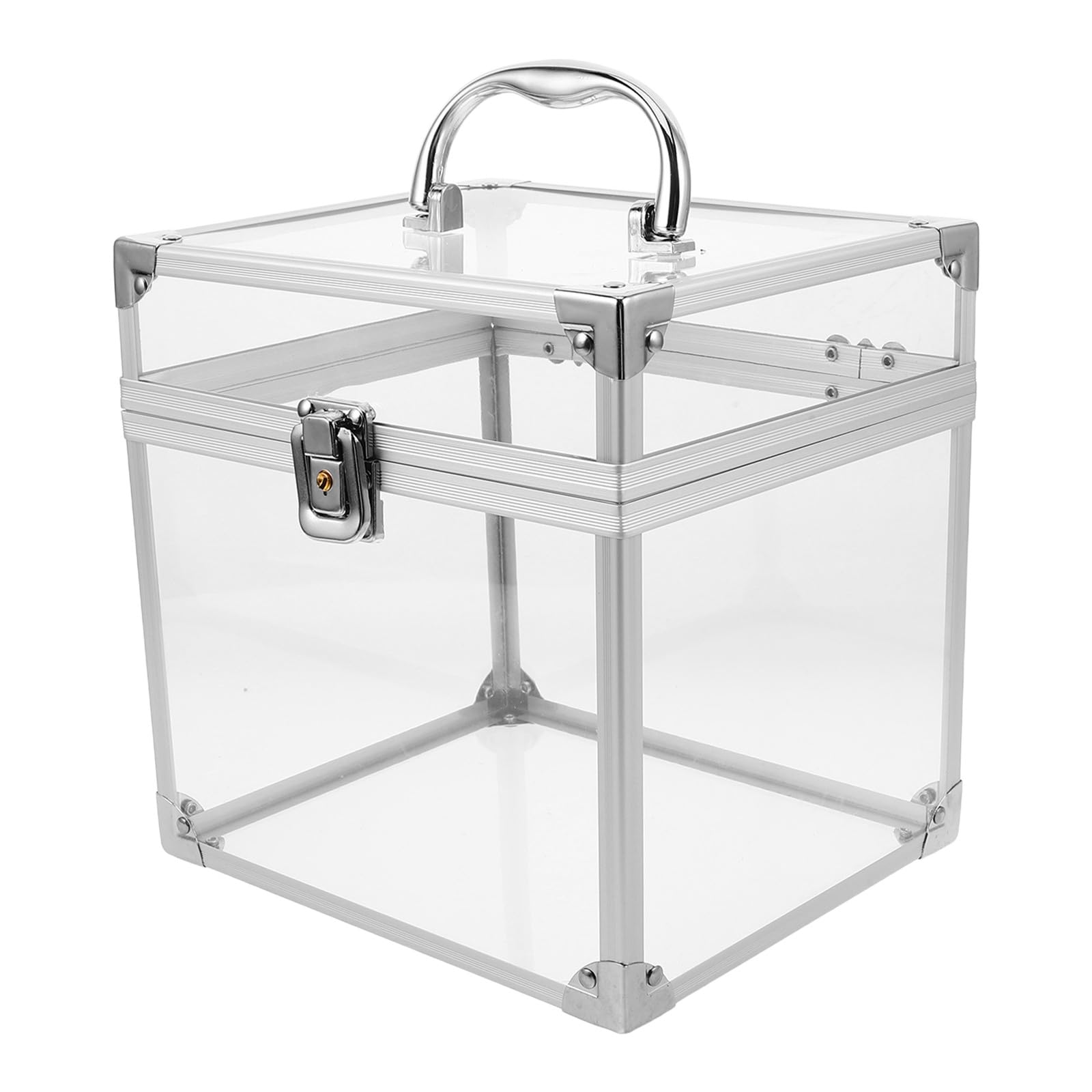 Kichvoe Contenitore per Album in Acrilico con Manico per Grandi Capacità, Organizer Portatile per Vinili e Cd, Soluzione di Archiviazione Raffinata per Scrivania e Camera