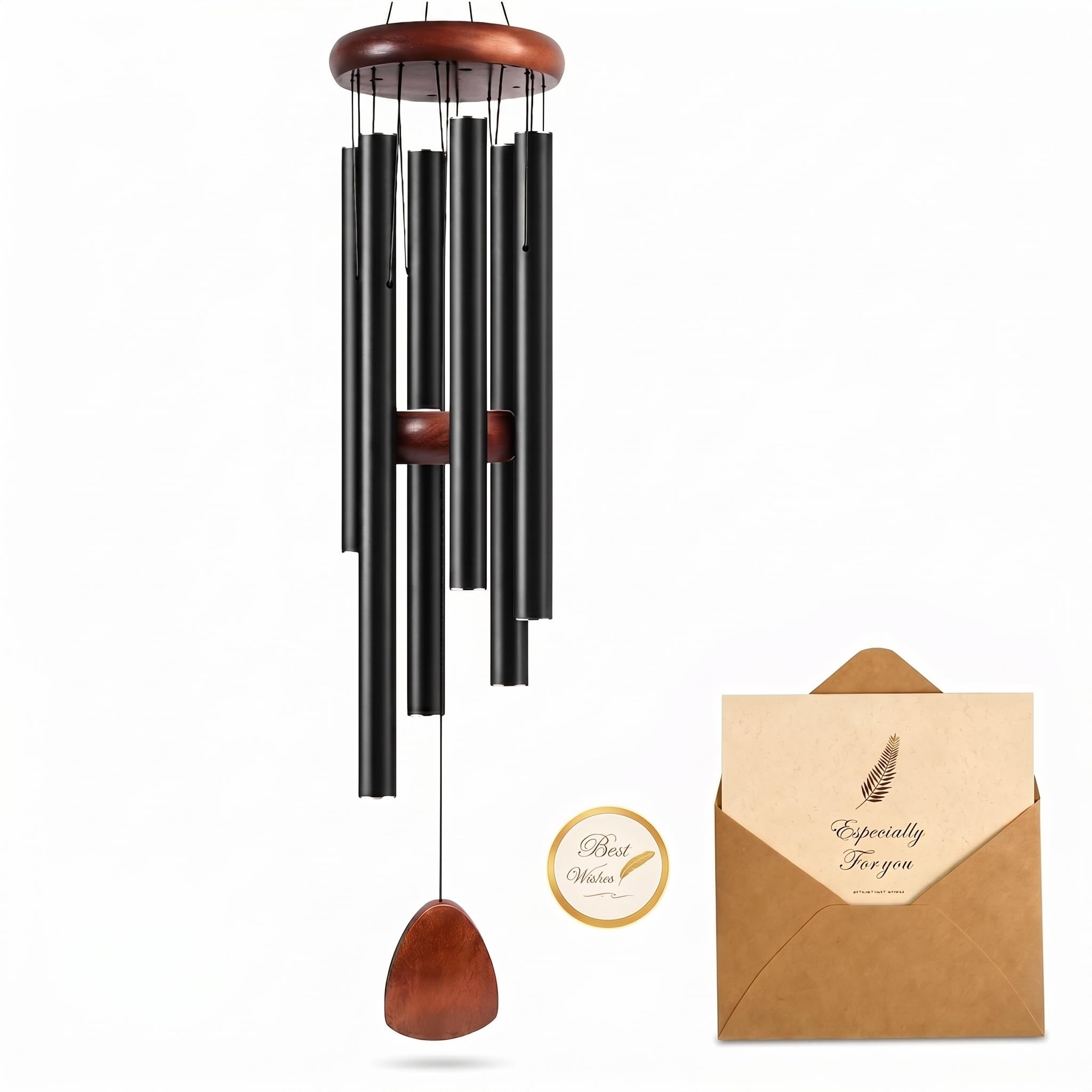 Wind Chimes For Garden With a Greeting Card, 27 Inch Aluminum Tubes Waterproof Wind Chimes For Outdoor And Indoor, Wind Chime, Windchimes For Garden A Meaningful Commemorative Gift For Everyone