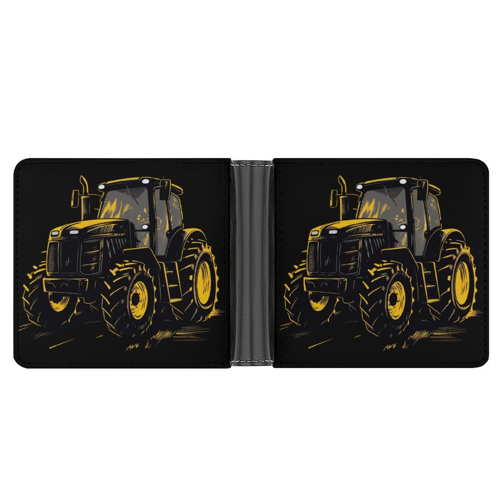 Tractor Bifold Wallet PU Leather Coin Purse Lightweight Credit Card Holder Wallet Money Clip