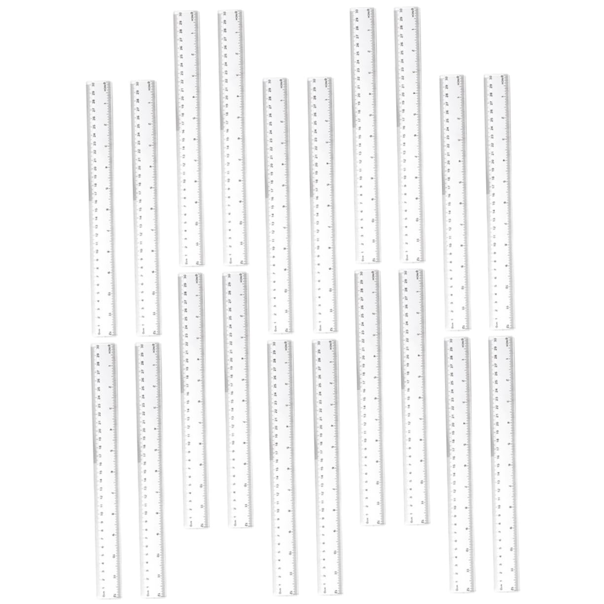 Set di 50 Righelli Dritti Trasparenti in Plastico per Misurazione, Disegno Tecnico e Modelli da Costruzione in Casa e Architettura