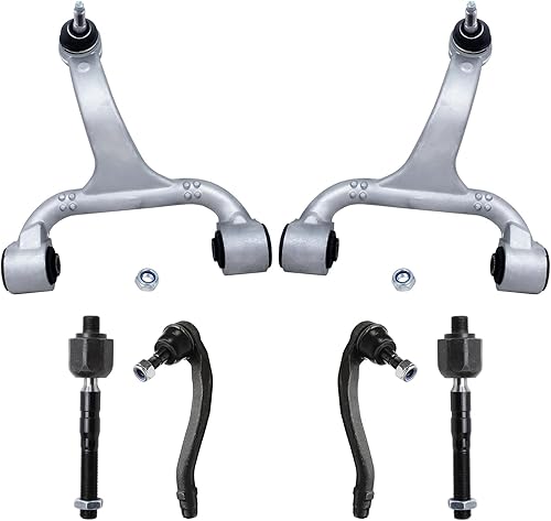 Detroit Axle - Kit de brazos de control delanteros de 6 piezas para Mercedes-Benz ML320 ML350 ML430 ML500 ML55 AMG, 2 brazos de control superiores +