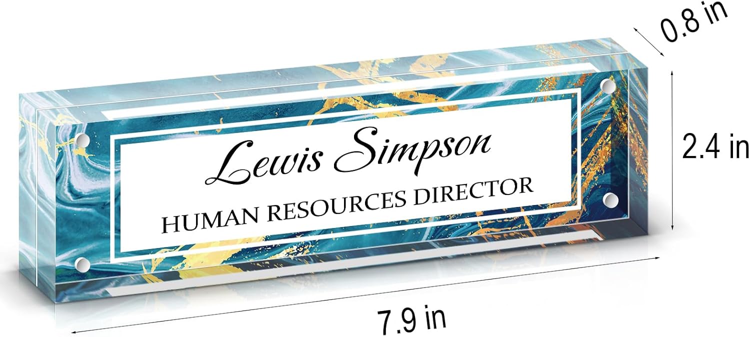 Name Plate for Desk, Desk Double sided pattern Name Plate Personalized Office Desk Decor for Women and Men, Employee Appreciation Gifts Office Gifts for Boss, Manager, Teacher, Nurse (Green marble) - Image 8