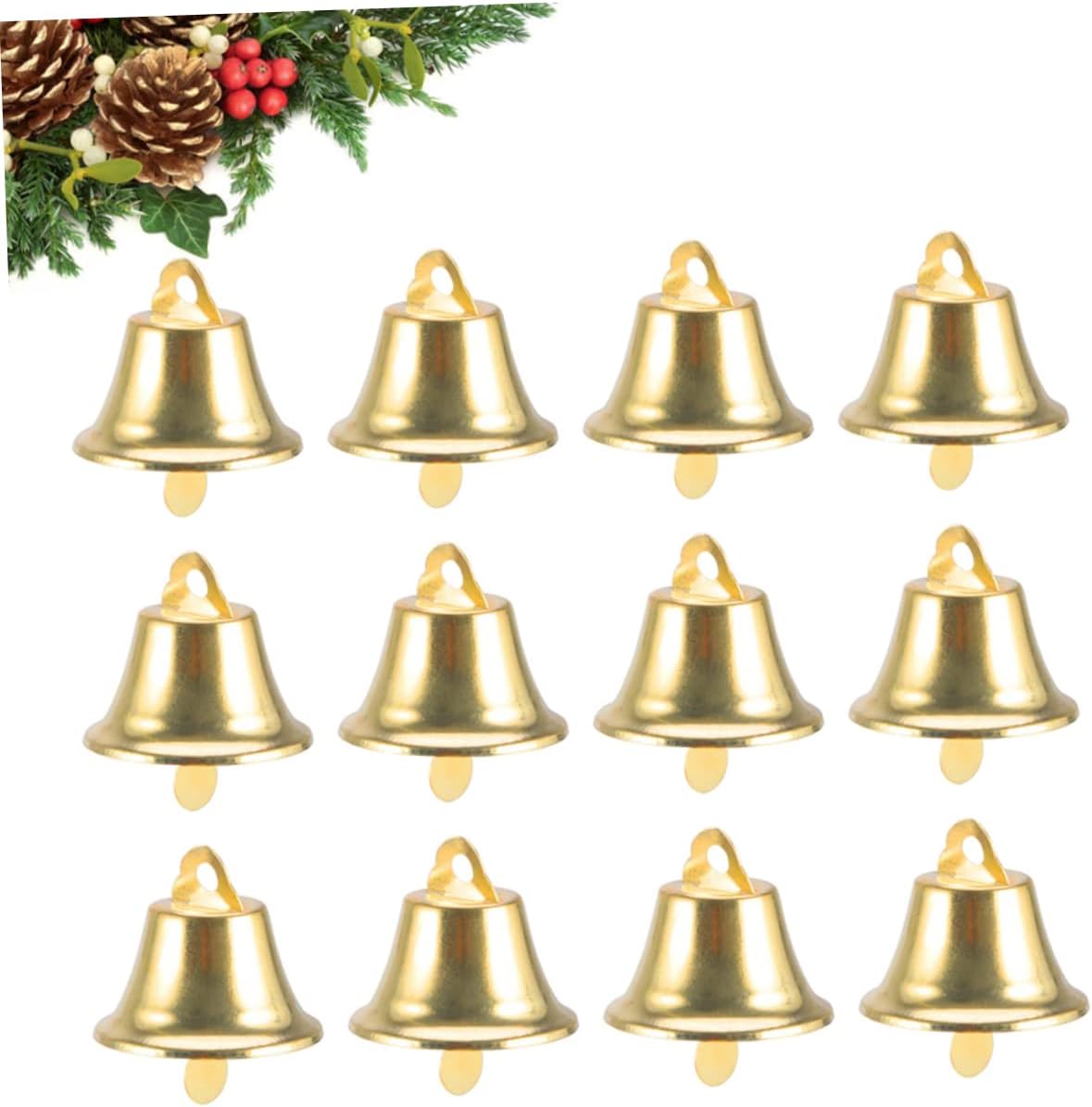 Homoyoyo 120pcs Mini Gold Jingle Bells - Small Decorative Bells for Crafts - Christmas Tree Ornaments 35CM