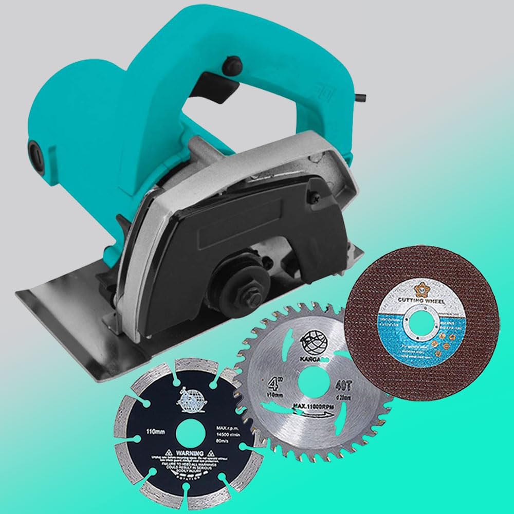Shoppingekart 1050W, 4 Inch Marble Tile Cutter, Copper Armature, 12000 RPM, Disc dia 110mm With 3 Pieces Wheels/Discs for Cutting Wood/Metal/Brick/Marble (Size -110mm, Plastic, multicolor) (B0CFVLJ4WC) Amazon Price History, Amazon Price Tracker