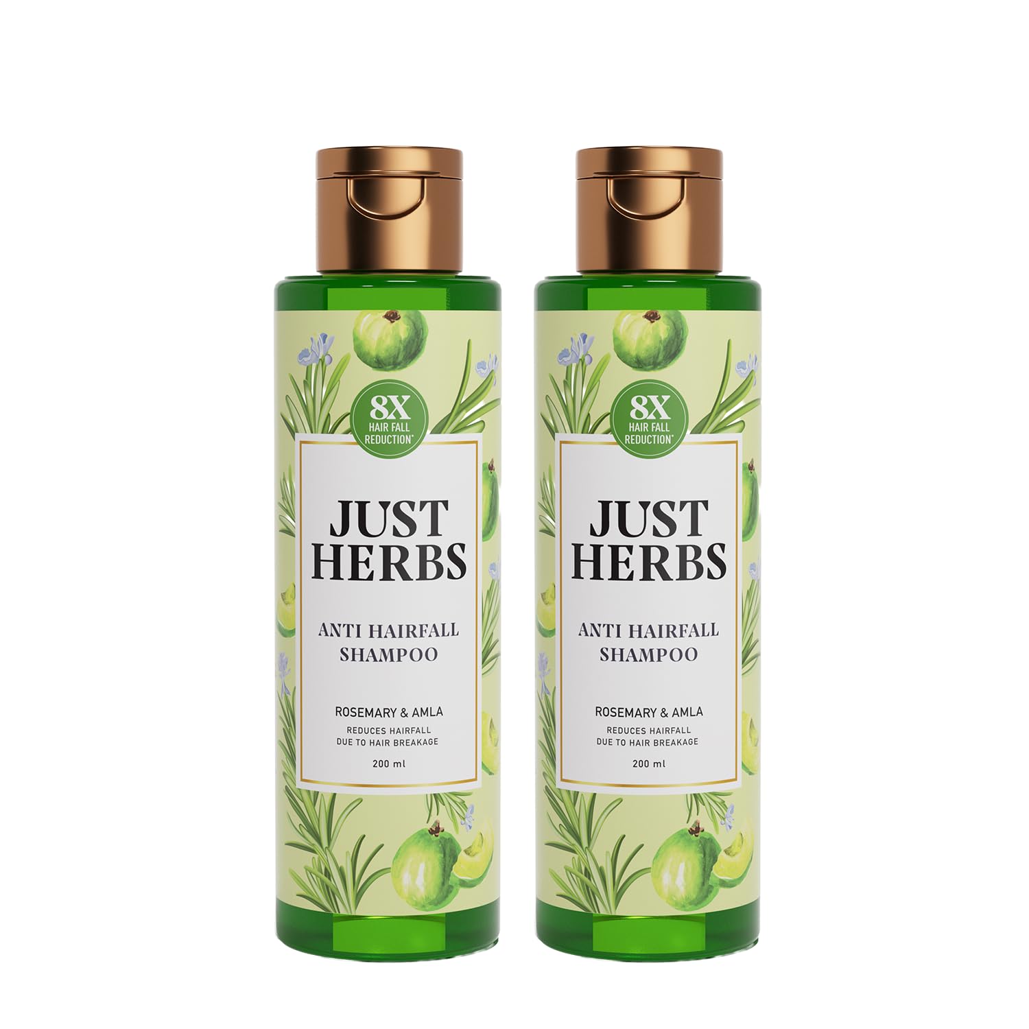 Just Herbs Anti Hairfall Shampoo | Rosemary, Amla & 12 Herbs | Reduces Hair fall by 8X from 1st wash | Ayurvedic Shampoo for All Hair Types - 400ml(Pack of 2)-picture-30