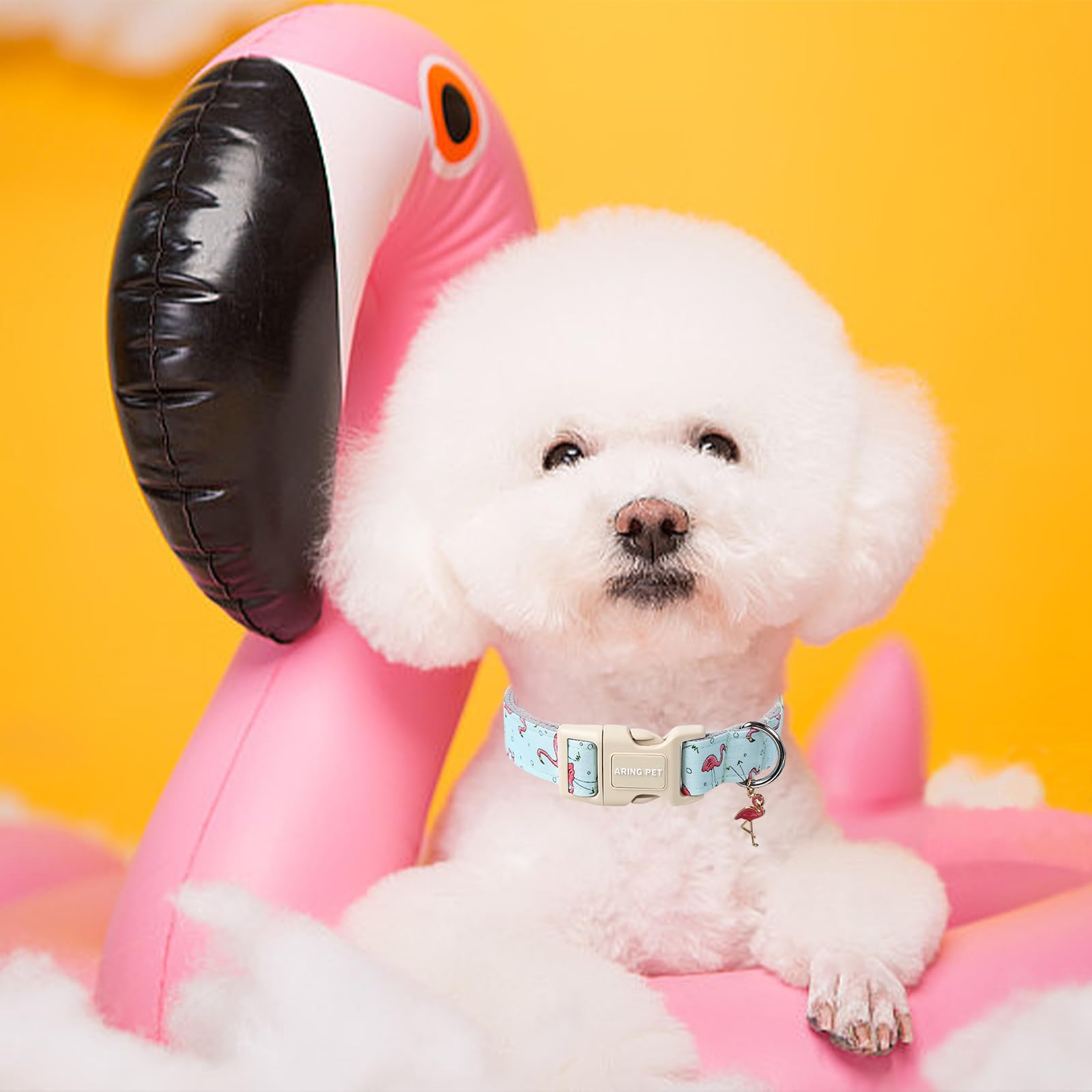 ARING PET Flamingo Dog Collar, Cute Dog Collar with Quick Release Plastic Buckle - Image 4