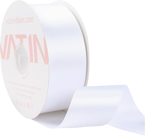 VATIN Cinta de satén sólida dorada de 1-12 pulgadas, cinta de tela artesanal de 50 yardas para envolver regalos, arreglos florales, decoración de