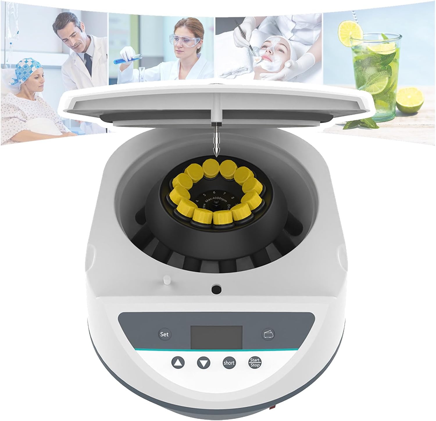 Laboratory Centrifuge, Speed Range 500-5000rpm, 10s-99min Timing, 6 * 10/15ml Centrifuge Tubes, 6 * 5/10ml Blood Collection Tubes, 2 Specifications Optional, for Laboratory Use LC-12S