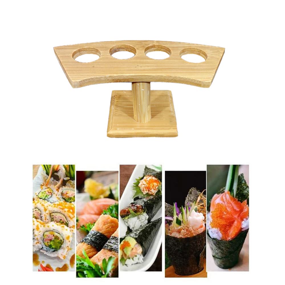Five Holes Japanese Style Temaki Sushi Roll Holder Ice Cream Cone Holder Kitchen Dining Decor Display Stand