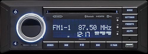 Jensen JWM70A DVD  USB  AUX  HDMI  Estéreo de montaje en pared listo para aplicaciones, control de volumen independiente, zona de 3 altavoces (8
