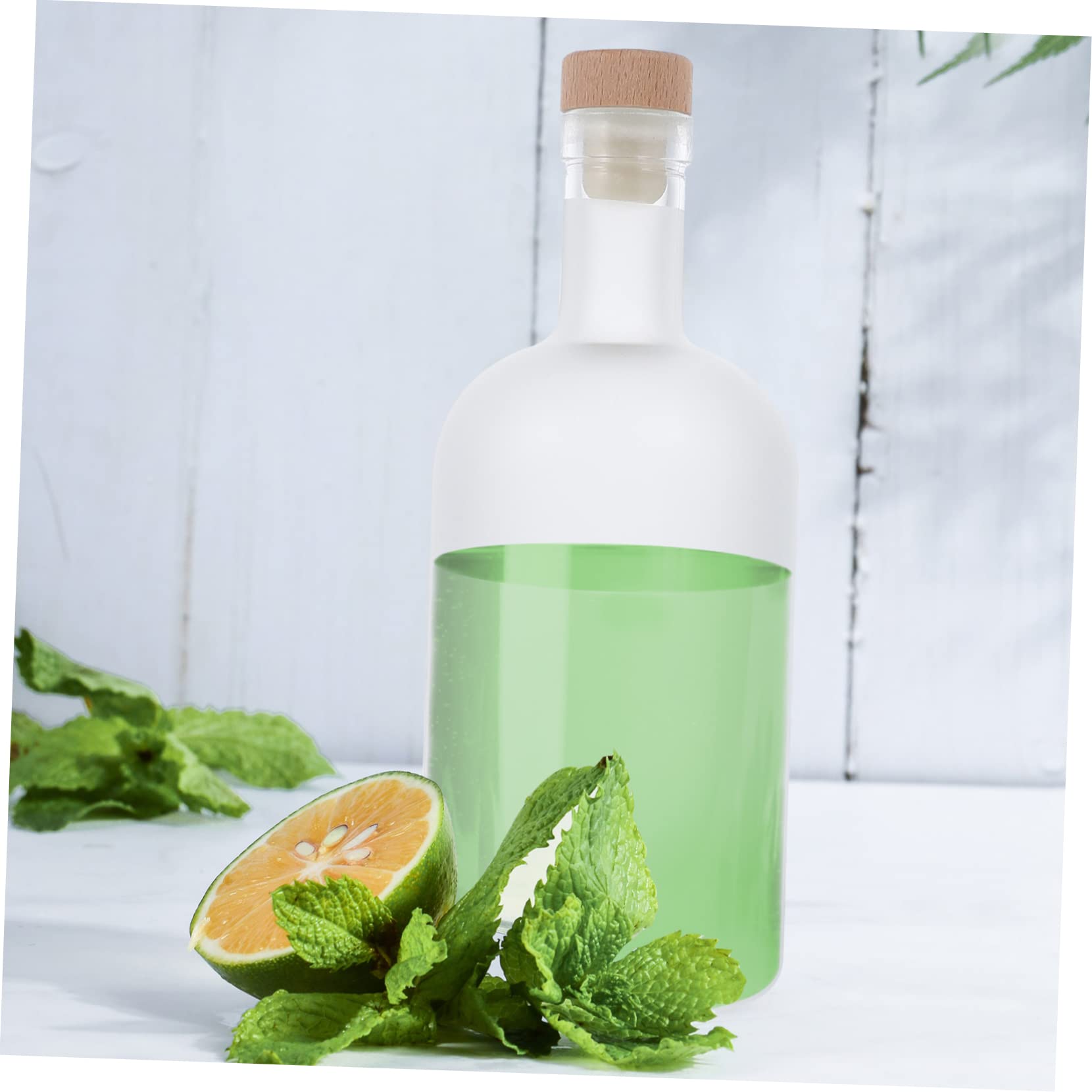 BRIGHTFUFU 2Pcs Frosted Wine Bottles Refillable DIY Liquor Bottles with Cork for Crafting Parties and Home Brewing Literary Wine Jar for Creative Drinks