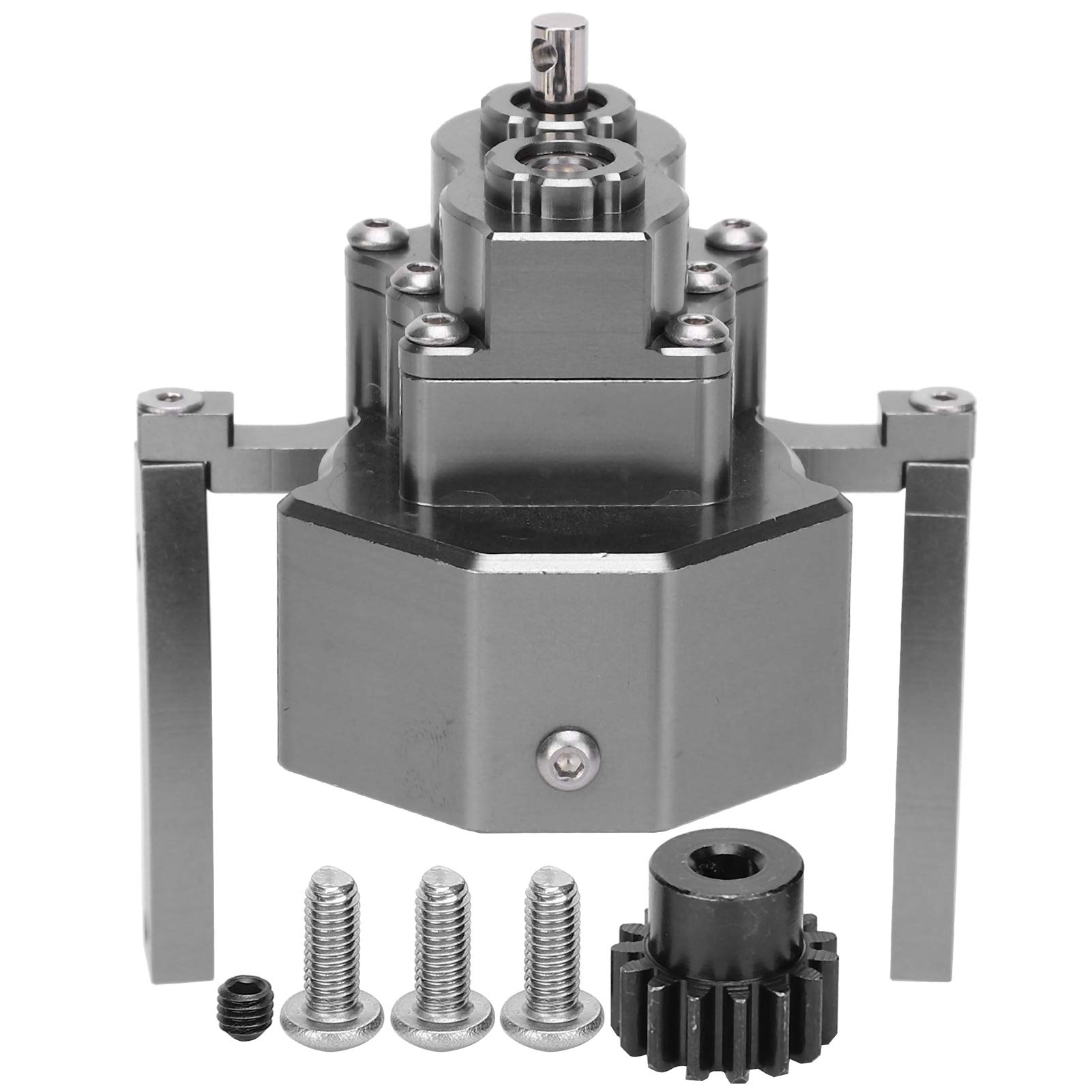 1/10 Escala RC Crawler Car Caja de engranajes delantera Caja de transferencia de metal Conjunto de transmisión Accesorio de actualización para marco de chasis con distancia entre (De couleur)