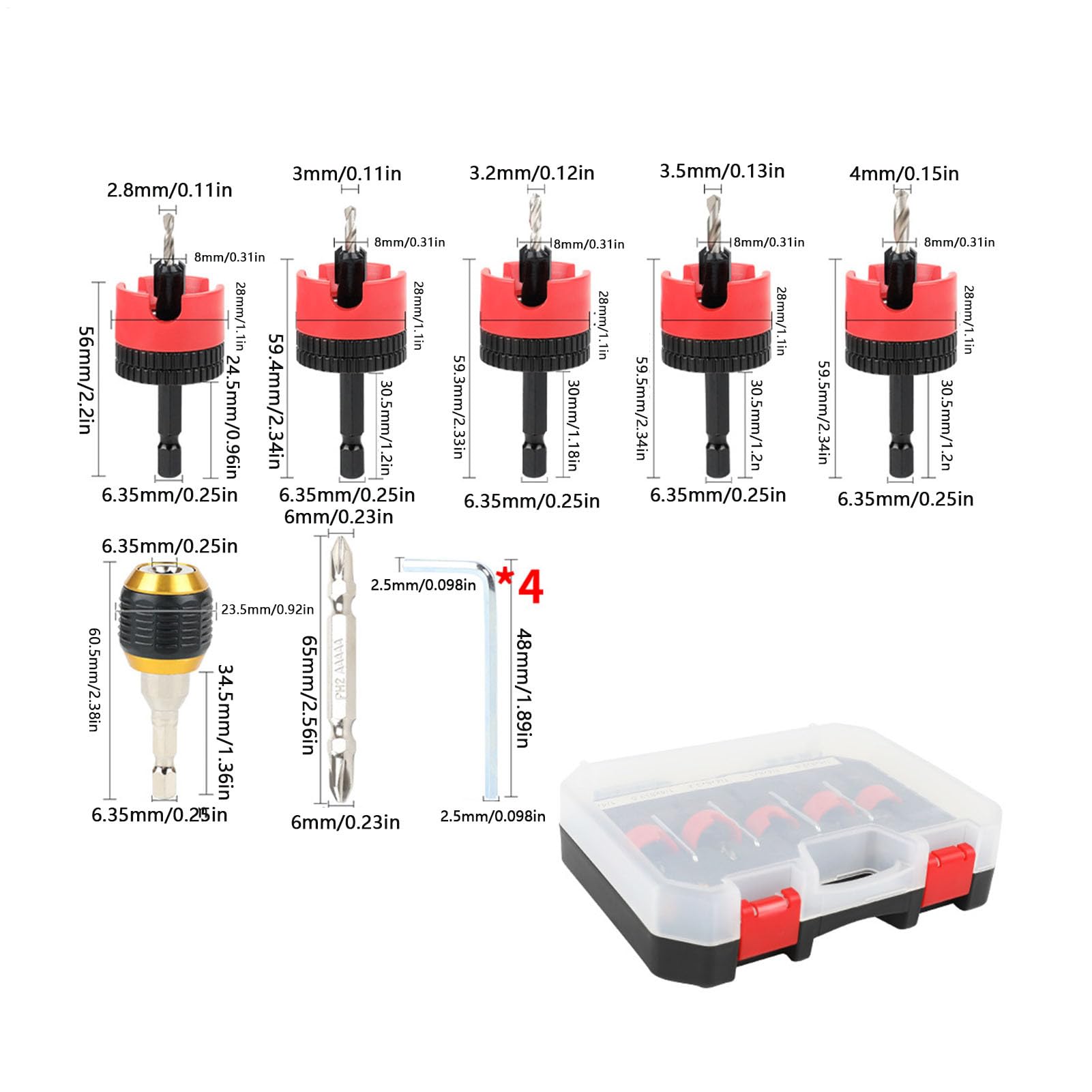 Fresa Svasatore Set 7 Pezzi Frese Coniche