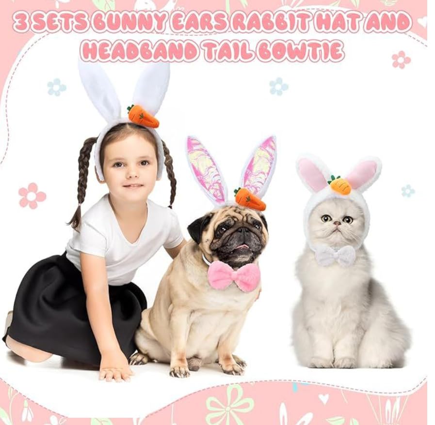 Disfraz Conejo de Pascua para Perros y Gatos 7 Piezas miniatura 7